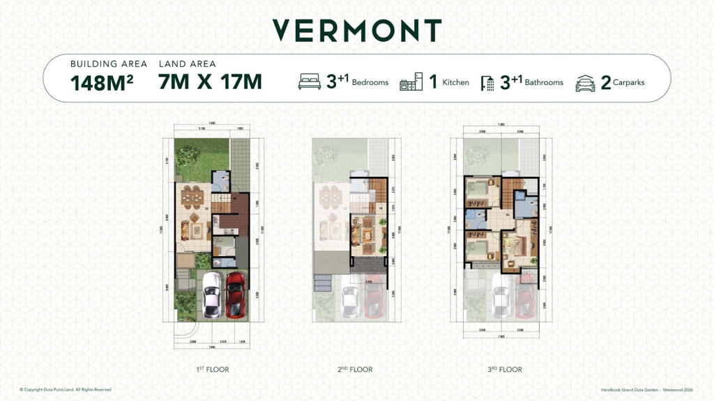 layout westwood tipe vermont 7x17